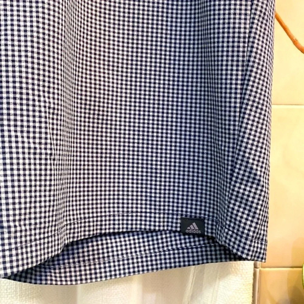 Men’s Adidas Black and Gray Checked Polyester Blend Golf Shorts Size 36